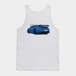 car 911 GT3 skull metal hands navy blue Tank Top